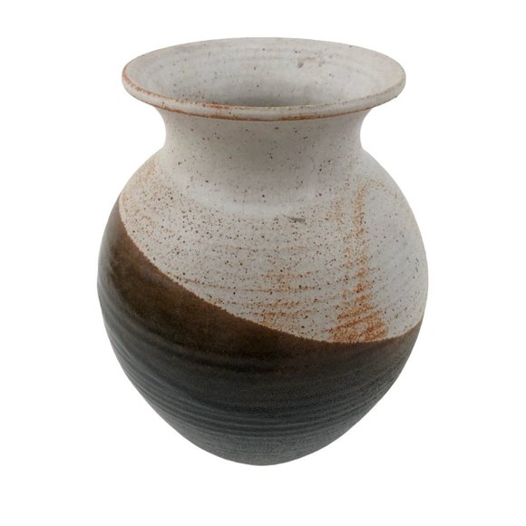 Nancy Valk Other - Studio Pottery Vase Nancy Valk Round Brown Vintage Signed Glazed Stoneware
